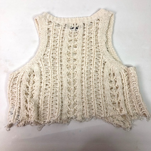 American Eagle Open Weave Destructed Crop Sweater - Picture 6 of 7